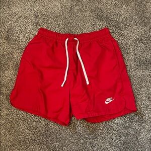 Nike Red Sports Shorts with White Accents